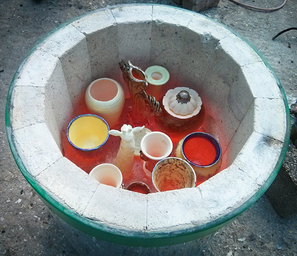 Contents of the kiln just after opening
