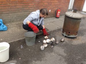 Wendy with some smoke fired pots